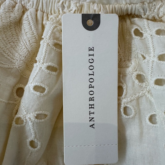 Anthropologie Seen Worn Kept Flora Eyelet Lace Off Shoulder Cream Blouse - Picture 9 of 12